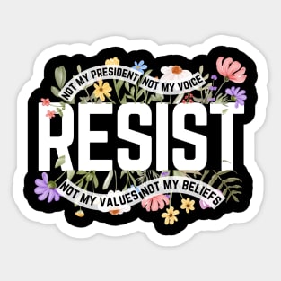 Resist Floral Anti-Trump Sticker